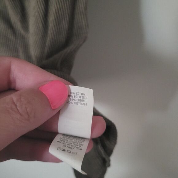 Aerie Real Soft Ribbed Snap Front Tank in Brown Green Size Medium - Picture 4 of 6